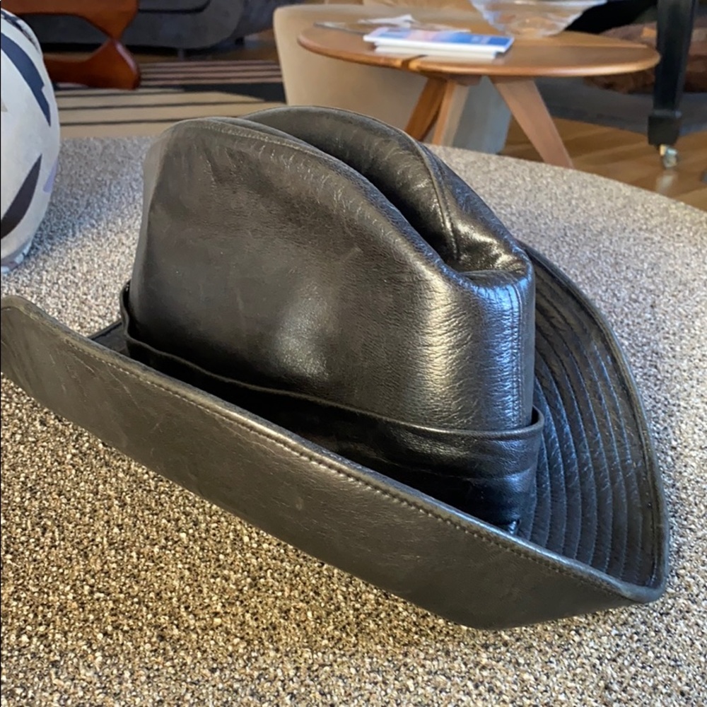 100% Leather cowboy hat